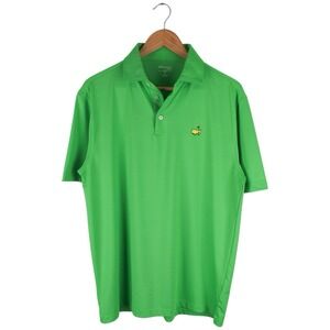 Masters Tech Polo Shirt Men's Green Short Sleeve Golf Performance Augusta Medium